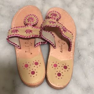 Jack Rogers Sandal- Gold/ bright pink